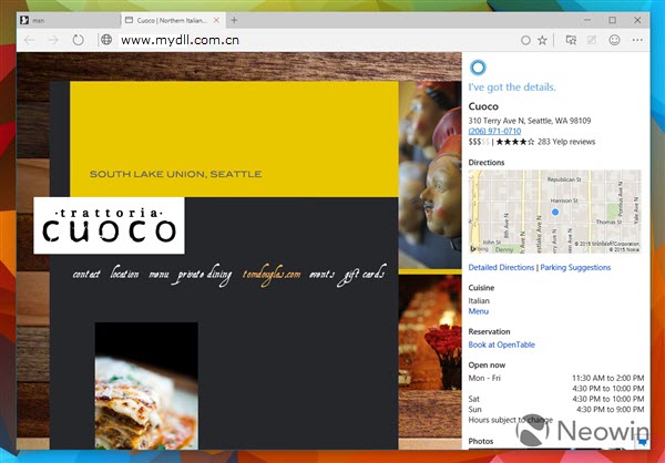 Windows 10 Edge浏览器Cortana助手功能分析
