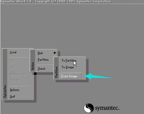 怎么样在DOS界面下一键还原系统