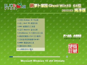 萝卜家园Windows 10专业版64位推荐下载V1703