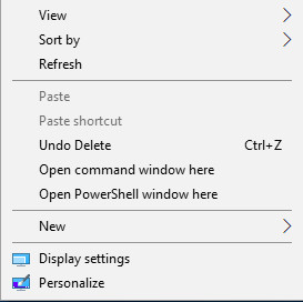Windows 10系统将“此处打开PowerShell窗口”更改为“在此处打开命令窗口”
